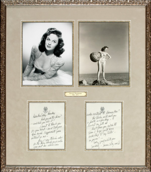 Lot 926 Susan Hayward: ?May I say thanks also for the many cards and notes you sent me while I was under contract to Warner Bros??