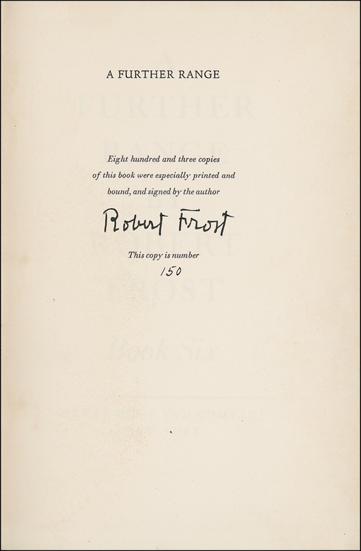 Lot 492 Robert Frost Book