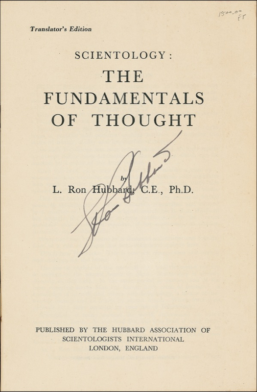Lot 242 L. Ron Hubbard: Xenu-phobic: The controversial founder of Scientology signs an early instructional book