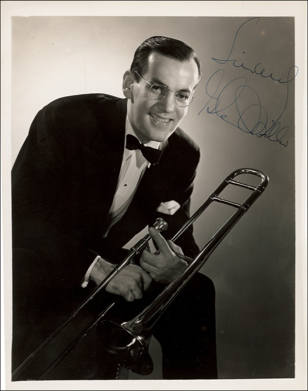 Lot 712 Glenn Miller: Superlative signed photo of the famed band leader–turned-soldier