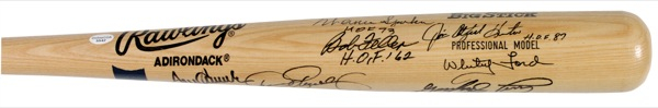 Lot 1146 Baseball Hall of Famers Baseball Bat