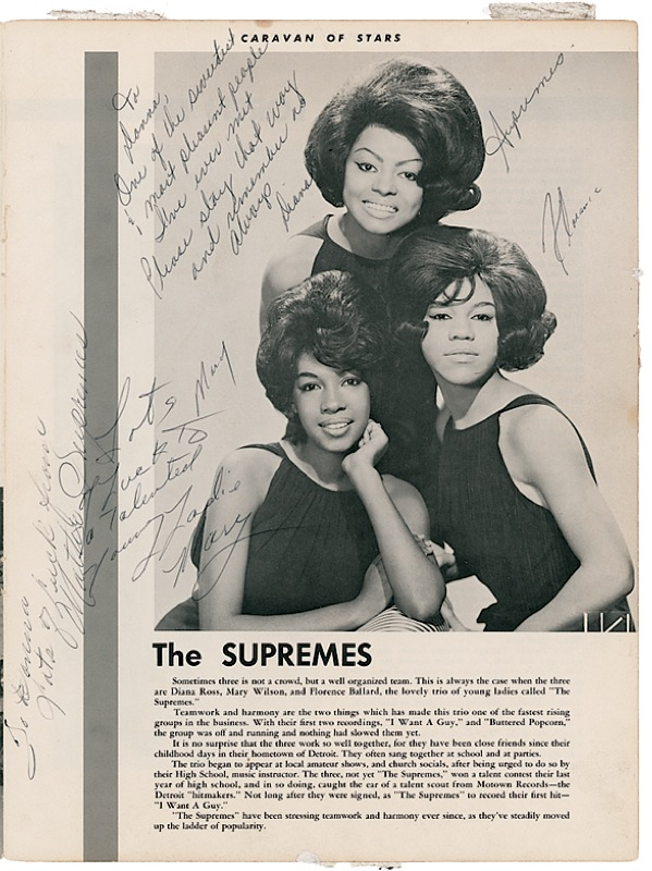 Lot 766 Supremes Signed Photograph