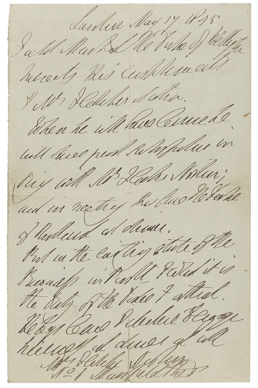 Lot 318 Duke of Wellington Handwritten Letter Signed