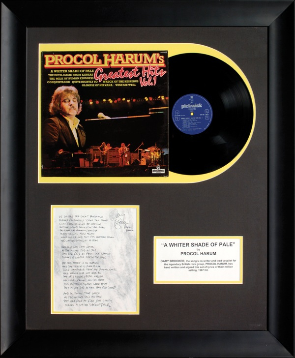 Lot 736 Procul Harum: Brooker, Gary: “We skipped the light Fandango”