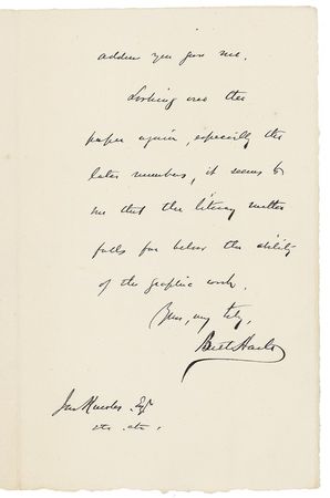 Lot #499 Bret Harte Handwritten Letter Signed - Image 1