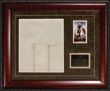 Lot #76 Andrew Jackson: Signing an 1832 land grant - Image 1