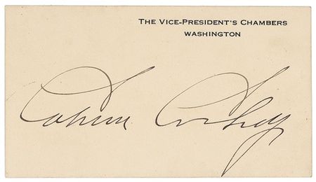 Lot #32 Calvin Coolidge Vice President Card