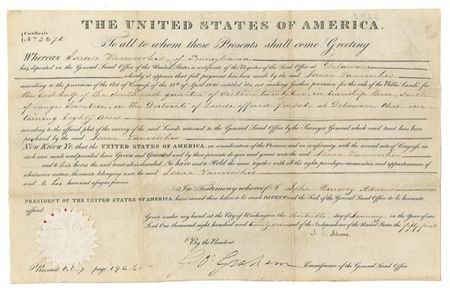 Lot #2 John Quincy Adams Signed Document - Image 2