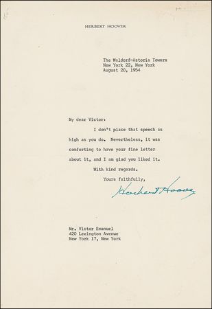 Lot #145 Harry S. Truman and Herbert Hoover Group Lot - Image 1
