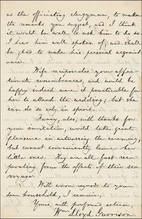 Lot #223 William Lloyd Garrison Handwritten Letter Signed - Image 1