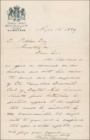Lot #21 Grover Cleveland: Between terms: “Mrs.