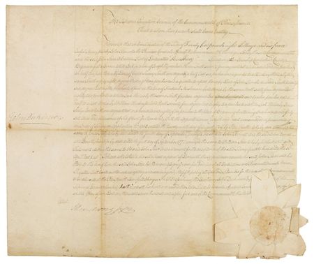 Lot #198 John Dickinson Signed Document - Image 1