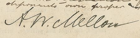 Lot #256 Andrew W. Mellon Signed Document - Image 1