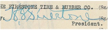 Lot #215 Harvey S. Firestone Signed Document - Image 1