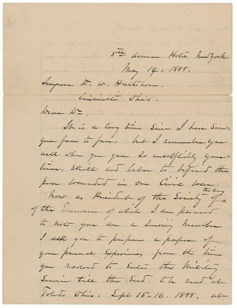Lot #366 William T. Sherman: Seeking the memoir of a surgeon who ?gave so unselfishly your time, skill, and labor to befriend the poor wounded in our Civil War? - Image 1