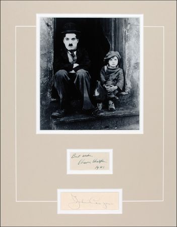 Lot #847 Charlie Chaplin and Jackie Coogan Signature - Image 1