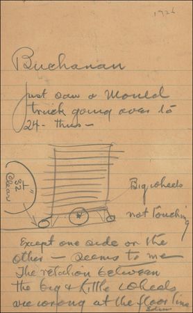 Lot #203 Thomas Edison: Edison sketches ?Big wheels not touching? - Image 2