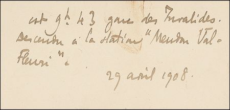 Lot #538 Auguste Rodin Signed Note - Image 1