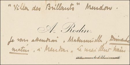 Lot #538 Auguste Rodin Signed Note - Image 2