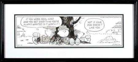 Lot #594 Charles Schulz Original 'Peanuts' Comic