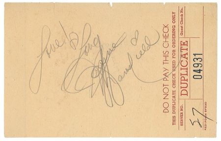 Lot #1006 Jayne Mansfield Signature - Image 1