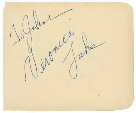 Lot #979 Veronica Lake Signature - Image 1