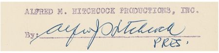 Lot #940 Alfred Hitchcock Signed Document - Image 1