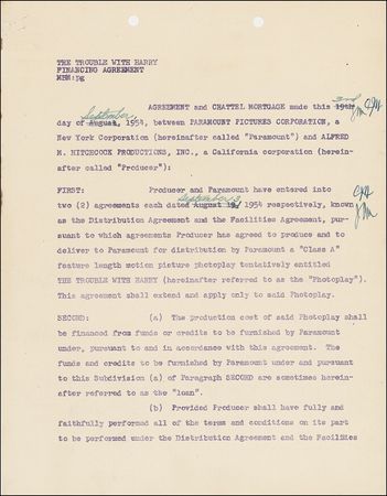 Lot #940 Alfred Hitchcock Signed Document - Image 2
