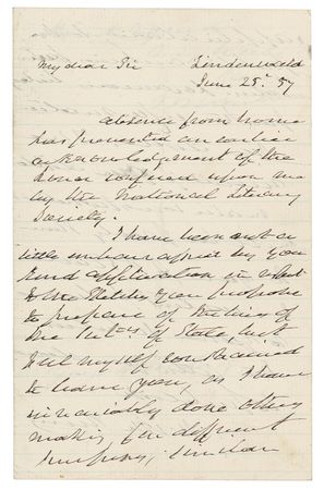 Lot #156 Martin Van Buren: Van Buren writes of ?the honor conferred upon me by the National Literary Society.? - Image 1