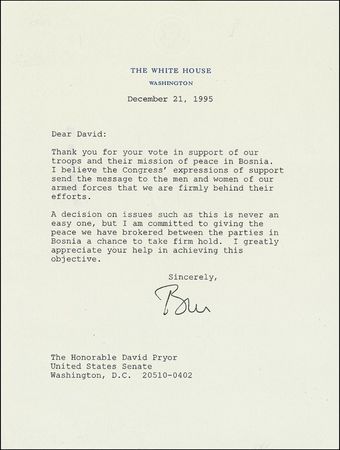 Lot #28 Bill Clinton: “Committed to giving the