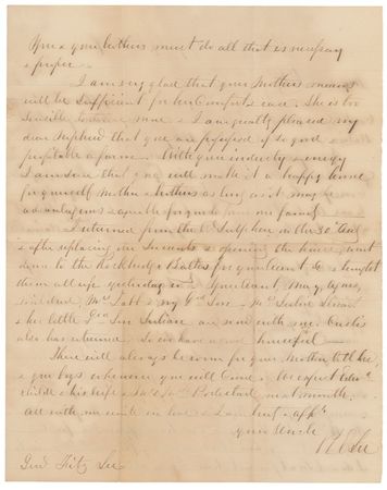 Lot #341 Robert E. Lee: ?YOU ... MUST DO ALL THAT IS NECESSARY & PROPER?: Citing academic responsibilities, LEE sends regrets that he will not attend the burial of his older brother, Commodore Sydney Smith Lee - Image 2