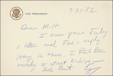 Lot #8 George Bush: “Ready to start kicking —”: