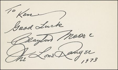 Lot #1023 Clayton Moore and Jay Silverheels Signature - Image 1