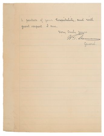 Lot #367 William T. Sherman: ?The highest opinion of him as an officer and gentleman? - Image 2