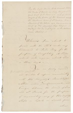 Lot #354 Horatio Nelson: ?ACQUAINTING ANY OF HIS MAJESTY?S SHIPS ... IN SEARCH OF ME?: As tensions ramp up to the Battle of Trafalgar, NELSON sends orders from the fabled HMS Victory - Image 1