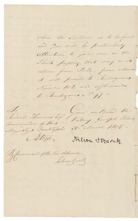 Lot #354 Horatio Nelson: ?ACQUAINTING ANY OF HIS MAJESTY?S SHIPS ... IN SEARCH OF ME?: As tensions ramp up to the Battle of Trafalgar, NELSON sends orders from the fabled HMS Victory - Image 2