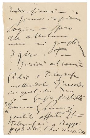 Lot #737 Giacomo Puccini: Train of thought: Puccini pens hasty greetings in the midst of travel - Image 2