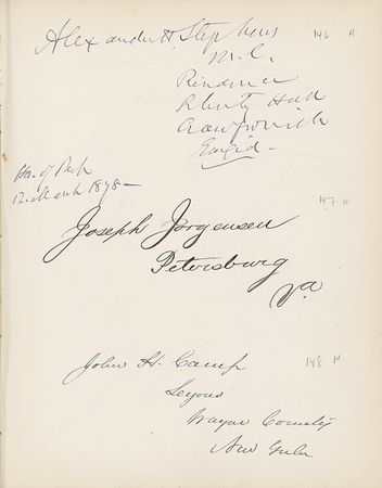Lot #110 Presidents and Politicians: Public Servants: 1870s D.C. autograph album with more then 380 signatures, including three presidents, Civil War generals, and the entire Waite Supreme Court - Image 5