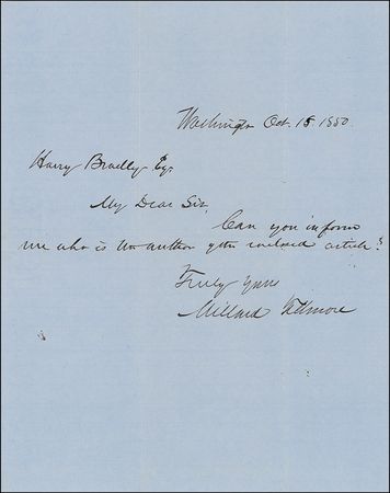 Lot #50 Millard Fillmore Handwritten Letter Signed - Image 1