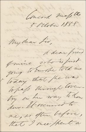 Lot #489 Ralph Waldo Emerson: Remembering England and introducing a friend, “a sort of sister of mine” - Image 1