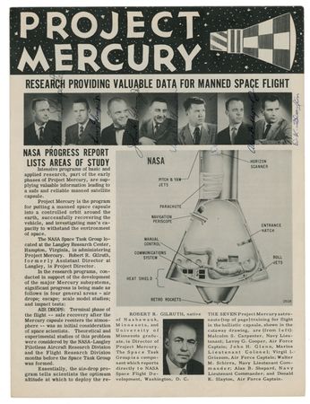 Lot #453 Mercury Seven: AMERICAN HEROES: The MERCURY SEVEN astronauts sign a 1959 NASA newsletter - Image 1