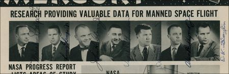 Lot #453 Mercury Seven: AMERICAN HEROES: The MERCURY SEVEN astronauts sign a 1959 NASA newsletter - Image 2