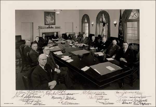 Lot 138 Harry S. Truman: Signing with his entire cabinet