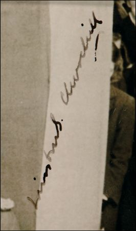 Lot #152 Winston Churchill: FOR QUEEN AND COUNTRY: CHURCHILL signs a photo featuring Elizabeth and the young future king - Image 2