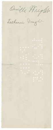 Lot #382 Orville Wright Check - Image 1
