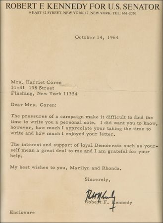 Lot #203 Robert F. Kennedy Typed Letter Signed - Image 2