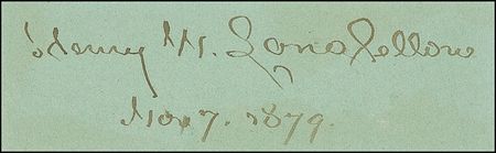 Lot #440 Henry Wadsworth Longfellow Signature - Image 2