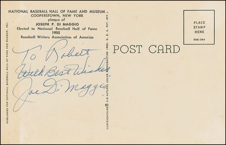 Lot #1076 Joe DiMaggio Hall Of Fame Card - Image 2
