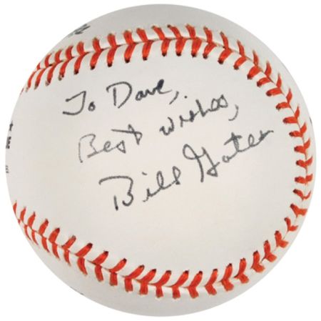 Lot #168 Bill Gates and Warren Buffett Baseball - Image 1