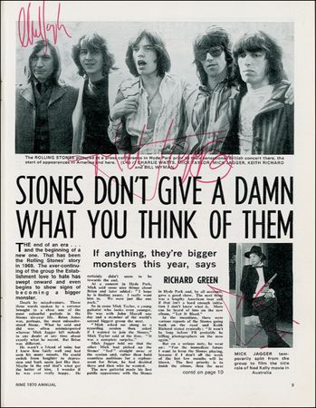 Lot #642 Rock and Roll: SOUNDS OF THE TIMES: 1970 rock and roll annual with more than 50 signatures, including BONHAM, MOON, and JAGGER - Image 1